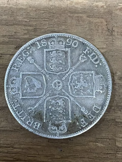 1890 Great Britain Victoria Double Florin Coin