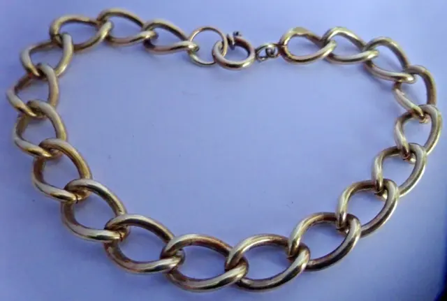Lovely vintage gold on solid sterling silver bracelet. Perfect for charms