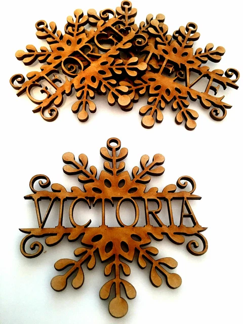 Personalised Christmas Tree Bauble Snowflake Style Including Hanging Hole Xmas