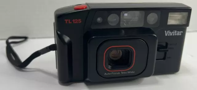 Cámara fotográfica de disparo puntual Vivitar TL125 de enfoque automático tele/ancho 35 mm para repuestos