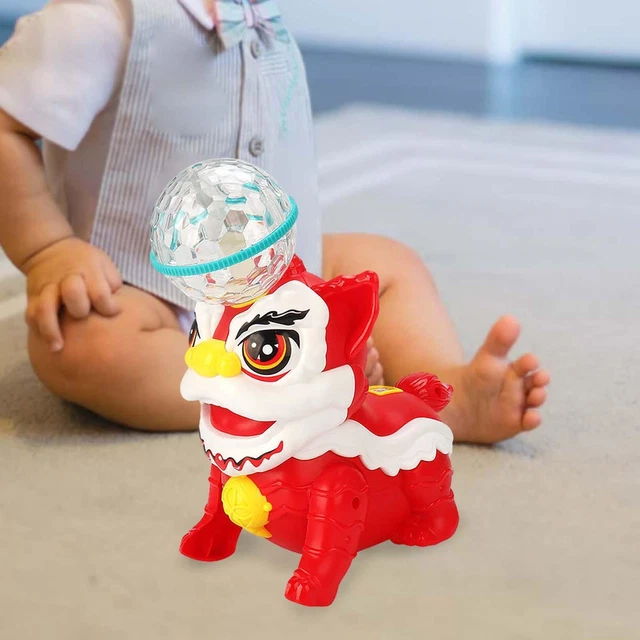 Electric Dancing Lion 360 Rotating Walking Toy for Holiday Birthday