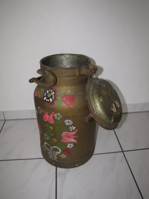 Antik alte Bauern - Milchkanne Bauernmalerei, handbemalt ca. 49 cm Dachbodenfund