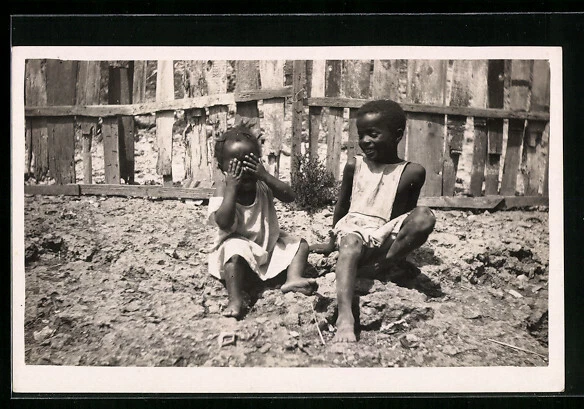 Photo-CPA Zwei kleine des enfants in der Sonne