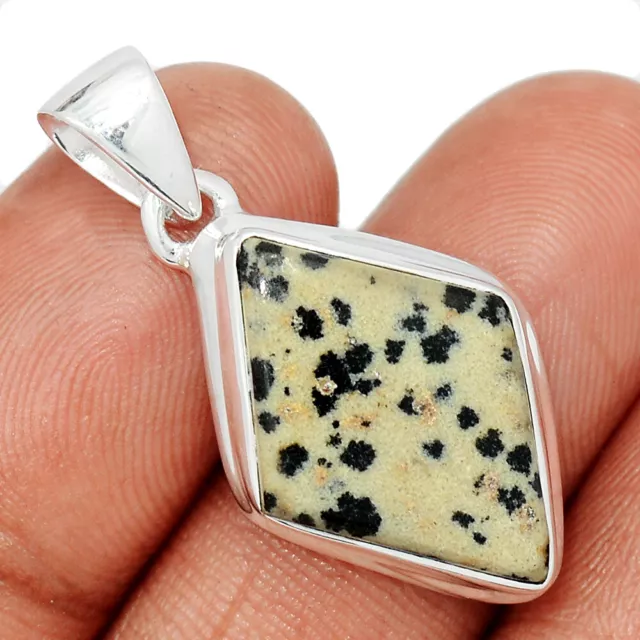 Natural Dalmatian 925 Sterling Silver Pendant Jewelry CP29830