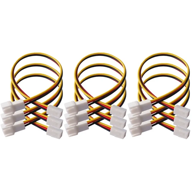 9 pcs 3-Pin Cable   Computer Fan Cables Splitter Cable