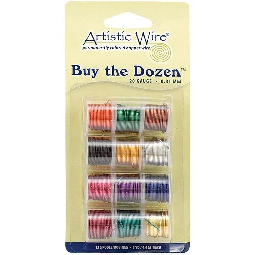 (20gauge) - Permanently Coloured Copper Wire 5 Yards 12/Pkg. Beadalon. Brand New
