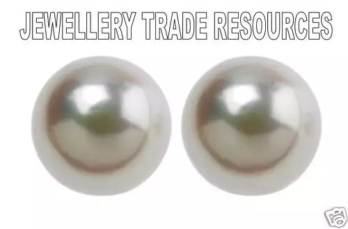 Natural Akoya Cultured Pearl Full Round Half Drilled Pair 3mm Best Japan Grade A