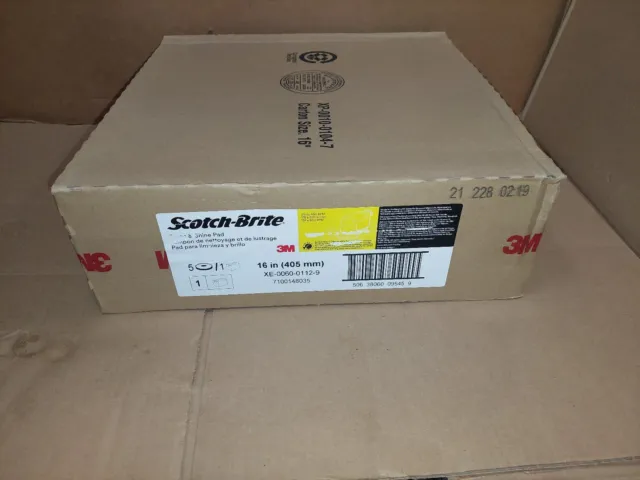 (5) 3M 9545 16" 3m Scotch Brite Low Speed Scrubber Pads XE-0060-0112-9 New