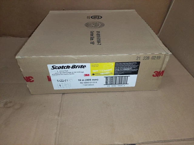 (5) 3M 9545 16" 3m Scotch Brite Low Speed Scrubber Pads XE-0060-0112-9 New