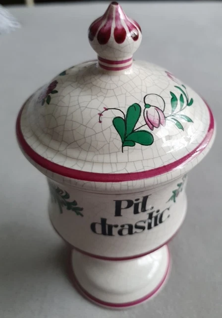 Herr Fayence Craquele Porzellan Gefäß Apotheke