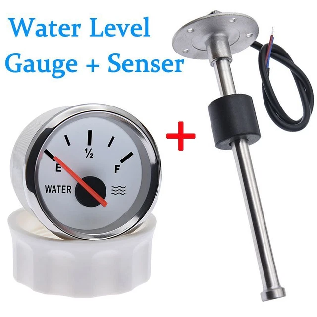 WATER LEVEL GAUGE Sensor Stainless Steel Fuel Tank Meter Indicator Red