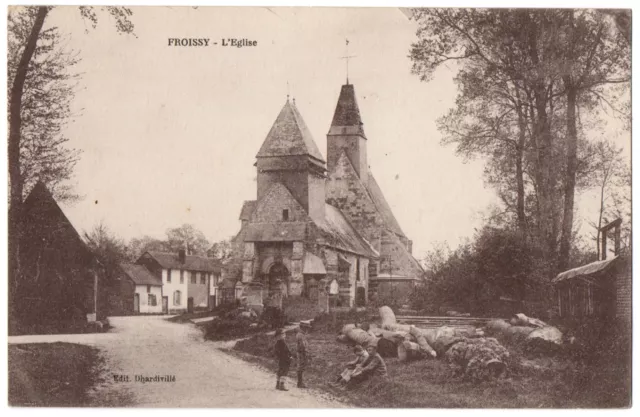 CPA 60 - FROISSY (Oise) - L'Eglise (petite animation) - Coll. Dhardiville