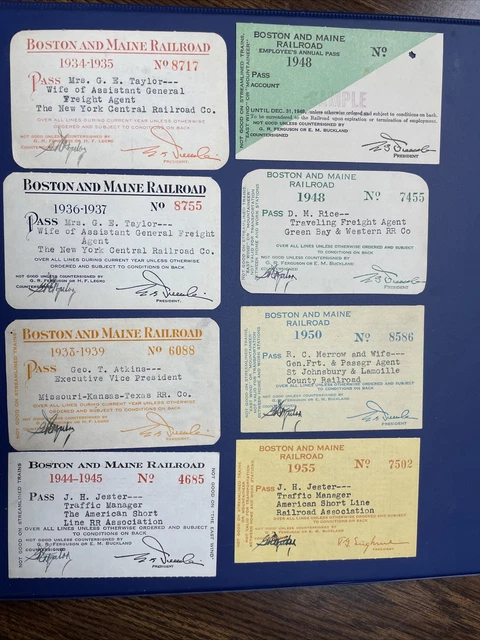 Boston And Maine Railroad Passes, Eight