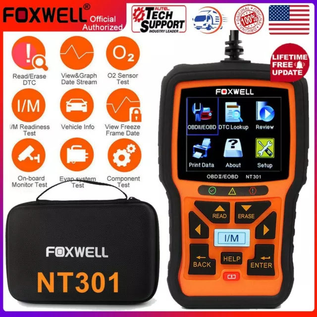 Foxwell NT301 Car Check Engine Code Reader OBD2 Scanner Diagnostic Live Data