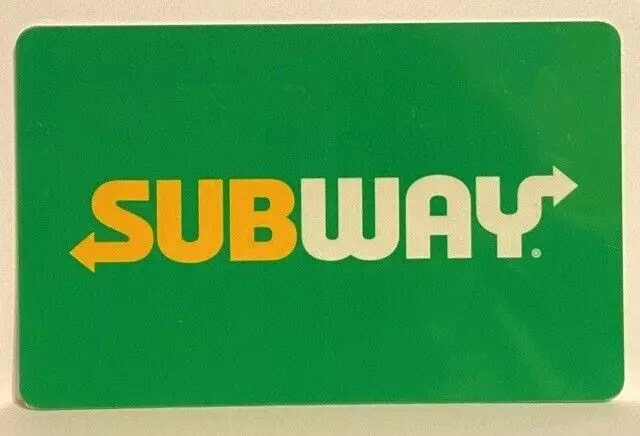 Subway Restaurant Sandwiches Bright Green Background 2017 Gift Card