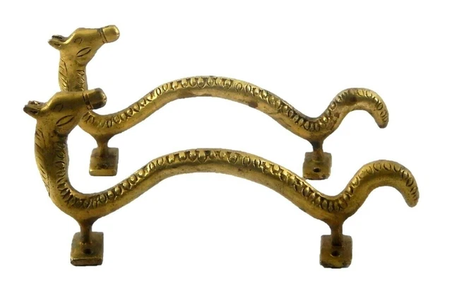 Tribal Horse Shape Antique Style Handmade Brass Door Pull Handles Home Decor TH2