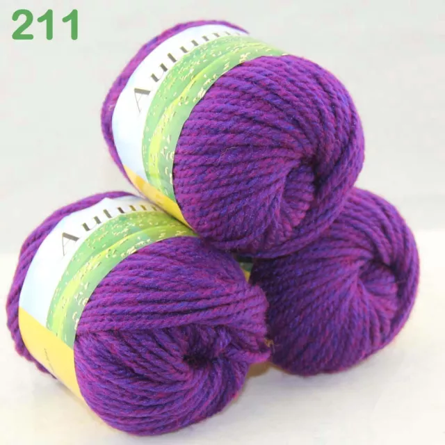 AIP Sale 3 Balls X50gr DIY Hand Knitting Yarn Soft Blankets Wool Silk Velvet 11
