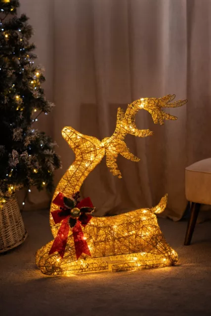 Decoración LED de renos de Navidad adornos de ciervo XLancho iluminación astas Navidad