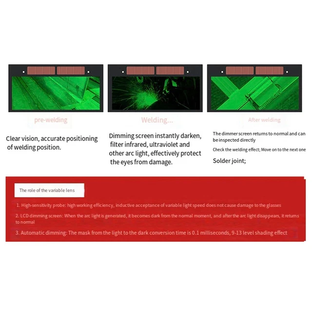 High Performance Welding Glasses with Quick Dimming Sensor Reliable Protection