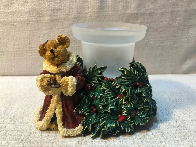 Boyds Bear Holly Bearlight Votive Candle Holder Figurine 27739