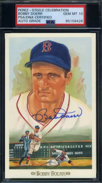 Bobby Doerr Gem Mint 10 PSA DNA Signed Perez Steele Celebration Postcard Auto