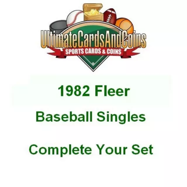 1982 Fleer Baseball Singles 441-660 Complete Your Set