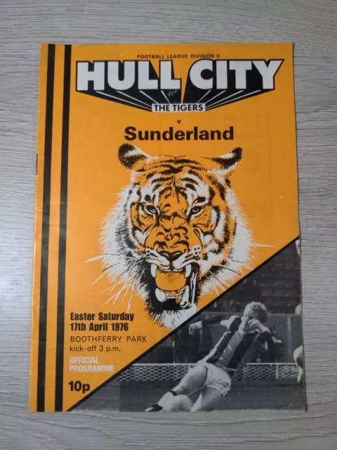 Hull City v Sunderland Vintage Football Match Program 17/04/1976