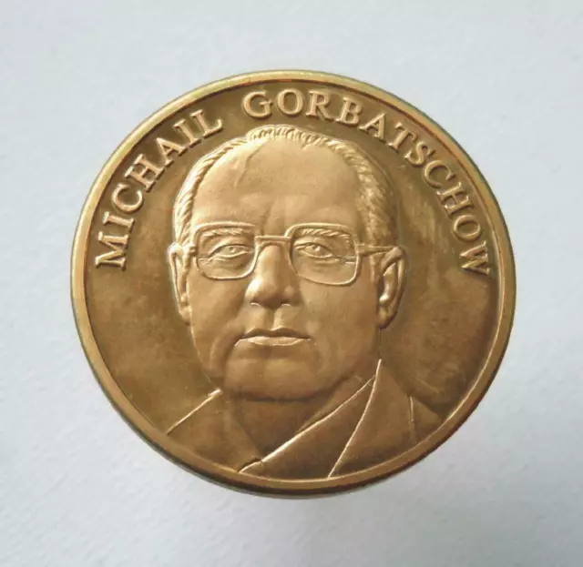 German gilt copper medal Michail Gorbatshow Personalities of World history