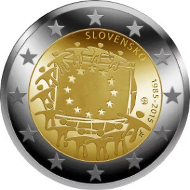 Eslovaquia 2015: Moneda Conmemorativa De 2 Euros - Bandera. S/C