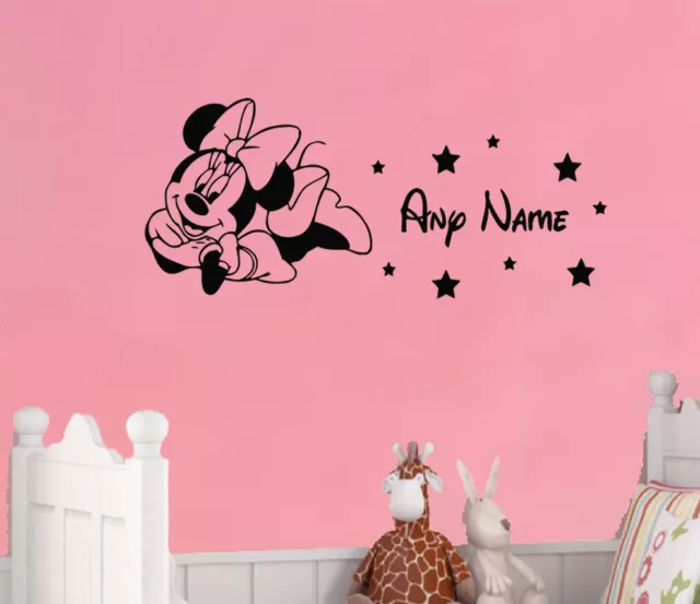 Minnie Mouse Custom Personalise In Disney Style Art Decal Sticker Picture Poster