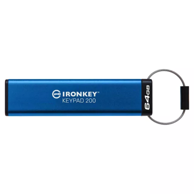 Kingston 64GB IronKey Keypad 200 USB 3.2 Hardware-encrypted USB Flash Drive