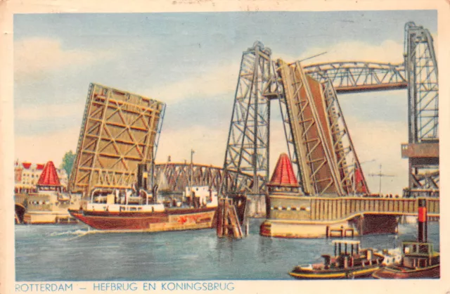 R249602 Rotterdam. Hefbrug in Koningsbrug. Postkarte. 1952