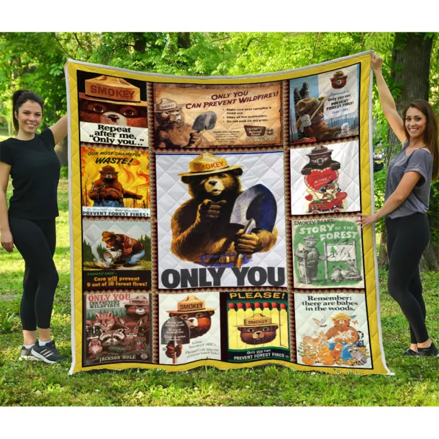 Smokey Bear Quilts, Smokey Bear Quilt Blanket Forestry prevents forest fires