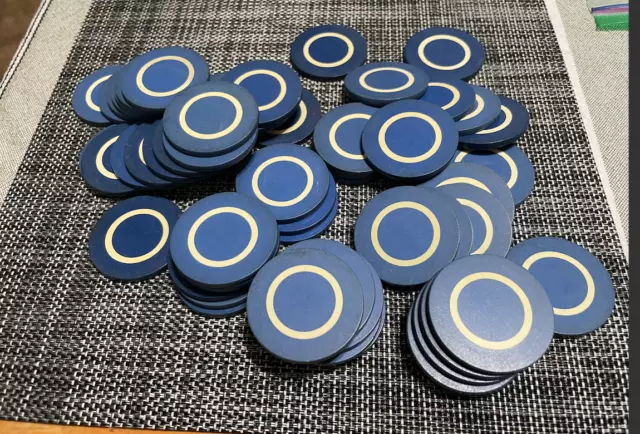 60 Antique Ring Poker Chips Burt Made Casino Chips Gambling Tokens