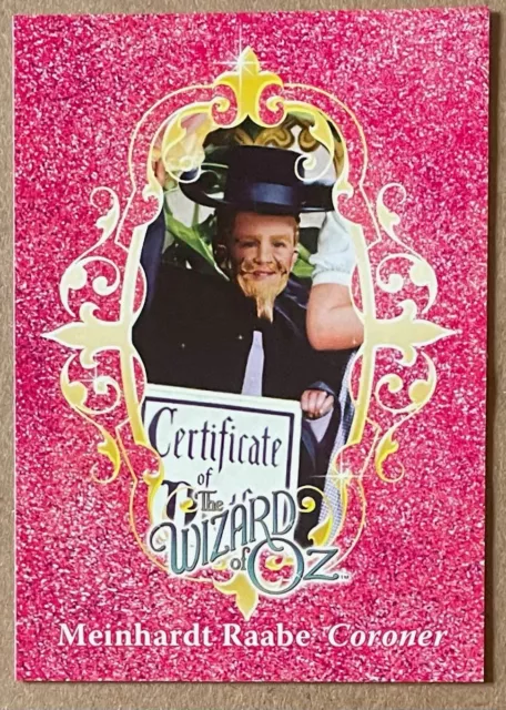 Meinhardt Raabe, Awesome 2006 Wizard Of Oz Breygent Collector's Card