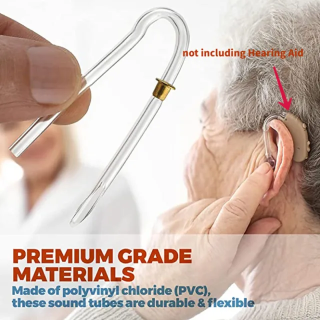 1/2Pc Hearing Aid Tubes Preformed BTE Earmold Tubing With Gold Tube Lock  BH