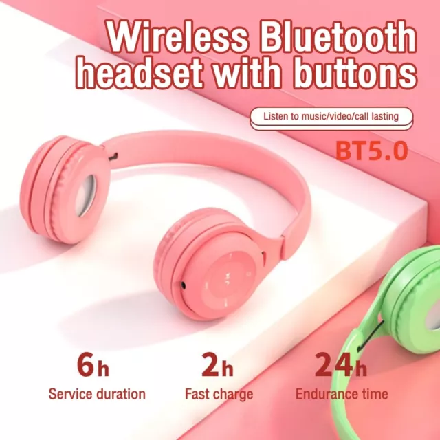 Super Bass Wireless Bluetooth Headphones Foldable Stereo Earphones Headsets Mic 2