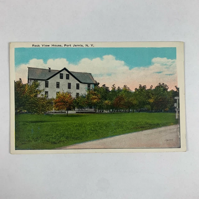 Postcard New York Port Jervis NY Rock View House 1930s Unposted White Border