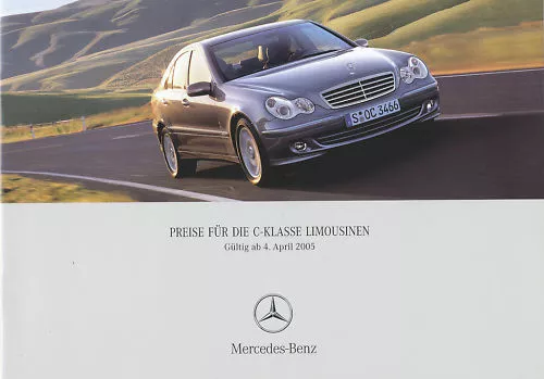 Mercedes C-Class price list 2005 4.4.05 D 22 pages price list prijslijst