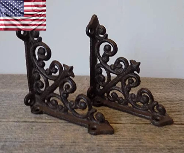 Antique Cast Iron Wall Brackets Vintage Shelf Mount Victorian Shelf Bracket