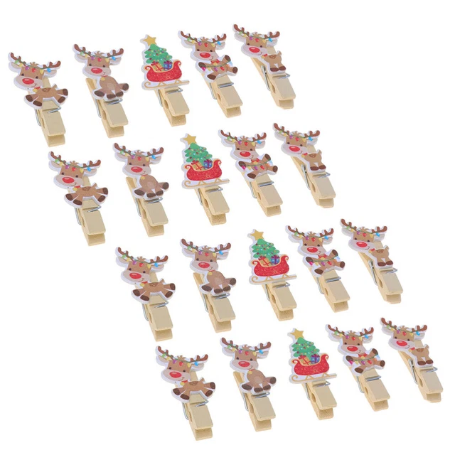 20 pz clip natalizie in legno mini spinelli decorativi per vestiti piccole clip artigianali