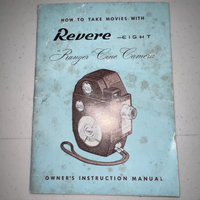 Revere Eight Ranger Cine Movie Camera Owners Manual Vintage 1949 Original Book