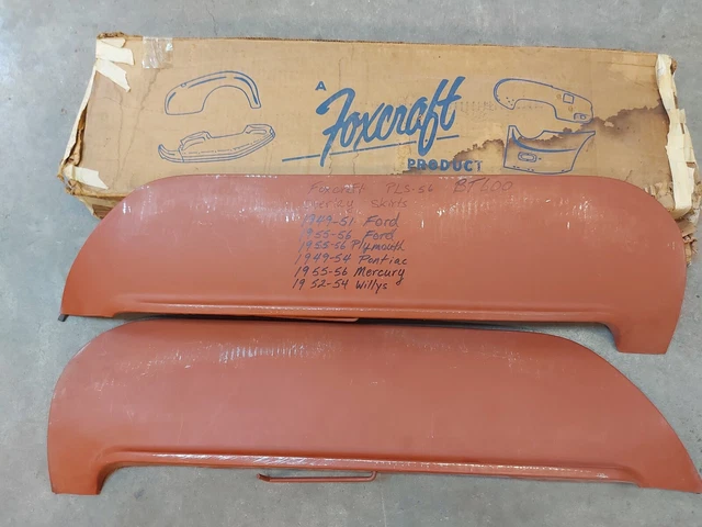 NOS FOXCRAFT FENDER SKIRTS 1949 50 51 Ford 1955 1956 FORD MERCURY Overlay Skirts NOS FOXCRAFT FENDER SKIRTS 1949 50 51 Ford 1955 1956 FORD MERCURY Overlay Skirts