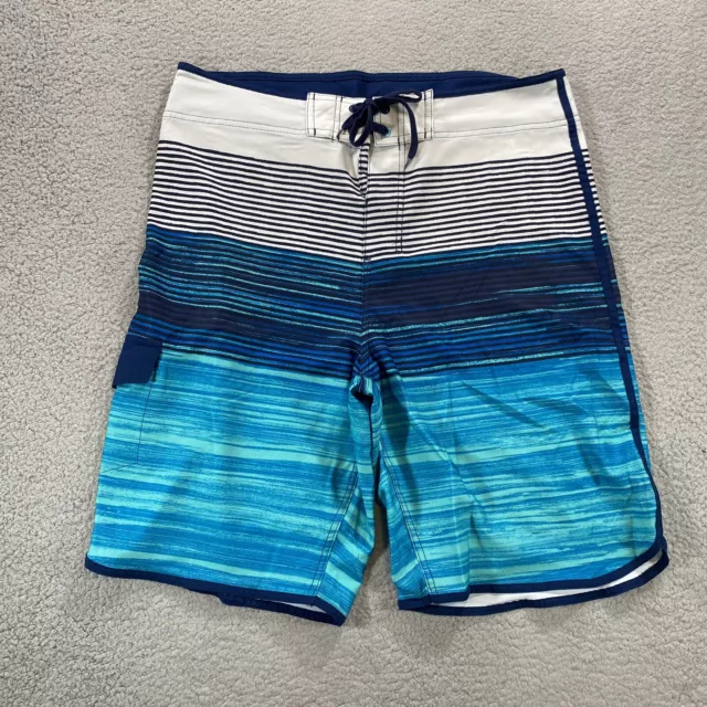 Burnside Board Shorts Mens 34 Blue Stripe Beach Swimming Surf