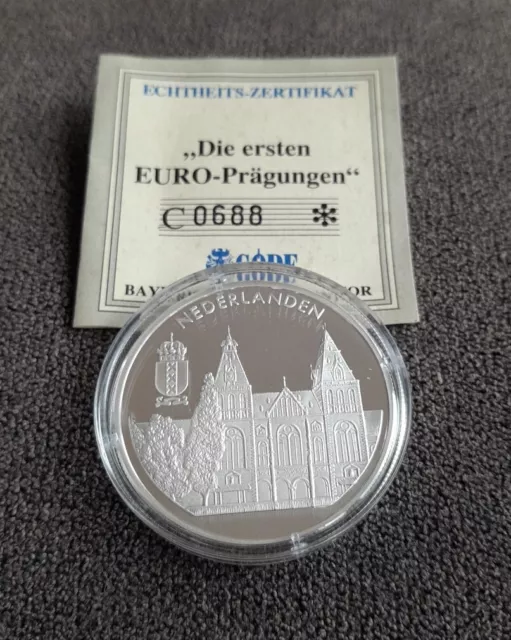 10 Euro Niederlande 1996 "Die ersten EURO-Prägungen" 999er Silber PP in Kapsel 2