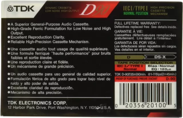 NEW TDK - D90 Blank Cassette Tapes 3