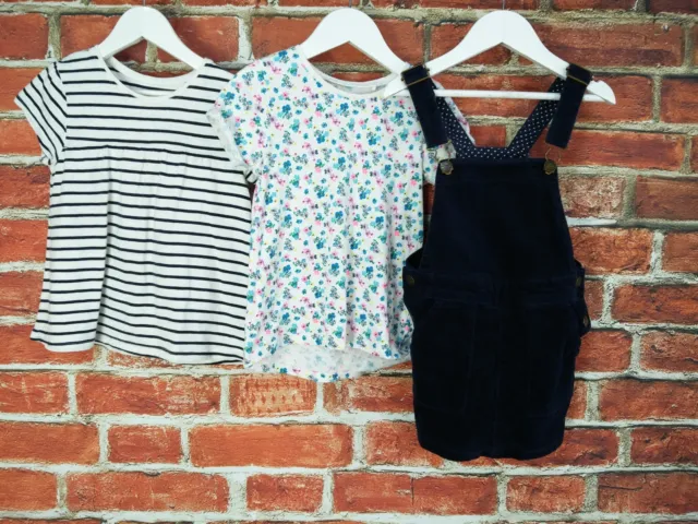 Girls Bundle Aged 5-6 Year Next H&M Dungaree Dress T-Shirts Striped Floral 116Cm