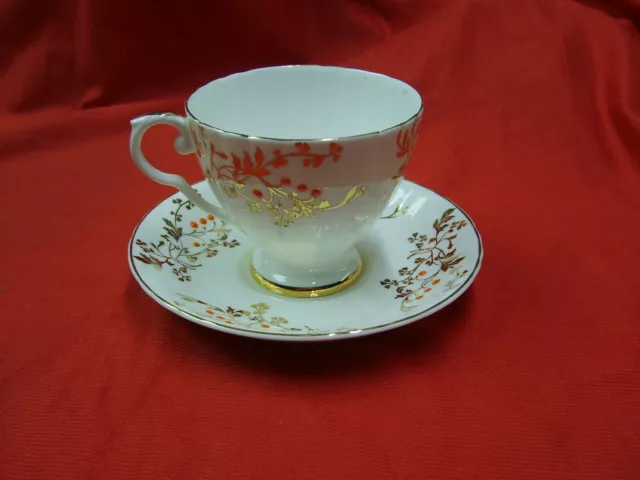 Vintage Royal Grafton Bone China Tea Cup & Saucer- England- Flower Design