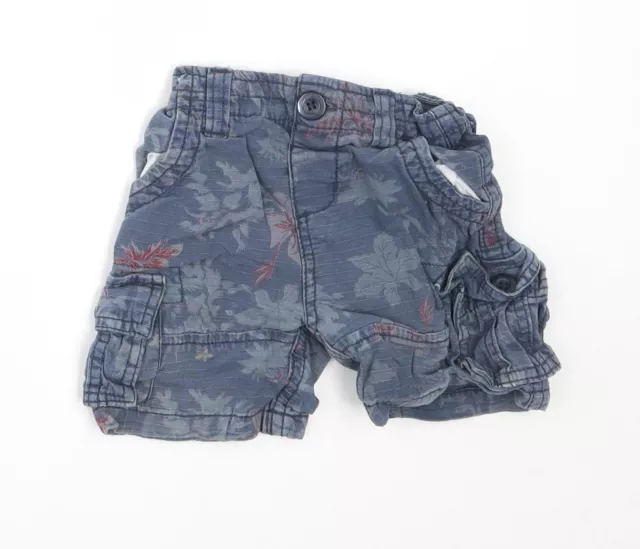 urban rascals Boys Blue Cotton Cargo Trousers Size 12-18 Months - shorts