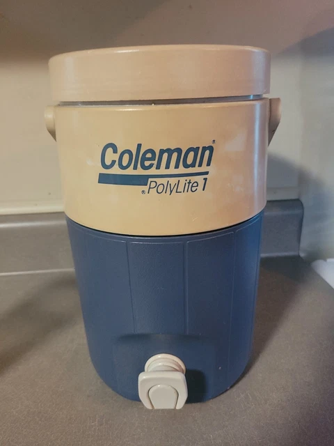 Vintage 1980s Coleman Polylite Blue 1 Gal Water Cooler Beverage Jug 5591A